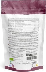 Bayas de Acai Orgánico en Polvo (Reverso)